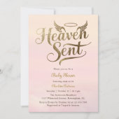 Christelijk Heaven Send Pink Clouds Girl Baby show Kaart (Voorkant)