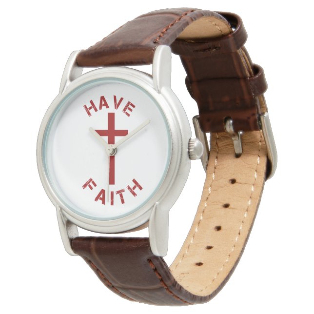 Christelijk hebben Faith Red Cross- en tekstontwer Horloge (Gekanteld)