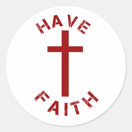 Christelijk hebben Faith Red Cross- en tekstontwer Ronde Sticker (Voorkant)