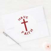 Christelijk hebben Faith Red Cross- en tekstontwer Ronde Sticker (Envelop)