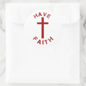 Christelijk hebben Faith Red Cross- en tekstontwer Ronde Sticker (Tas)