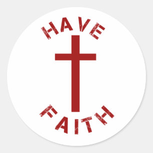 Christelijk hebben Faith Red Cross- en tekstontwer Ronde Sticker