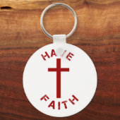 Christelijk hebben Faith Red Cross- en tekstontwer Sleutelhanger (Voorkant)