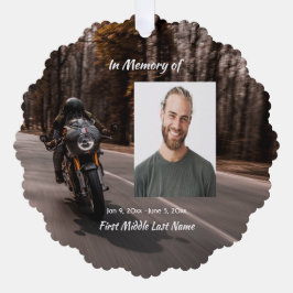 Christelijk herdenkings aangepaste foto motorrijde ornament kaart