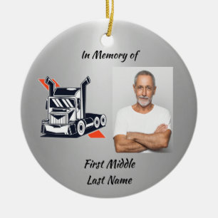 Christelijk herdenkings semi-truck oplegger trekke keramisch ornament
