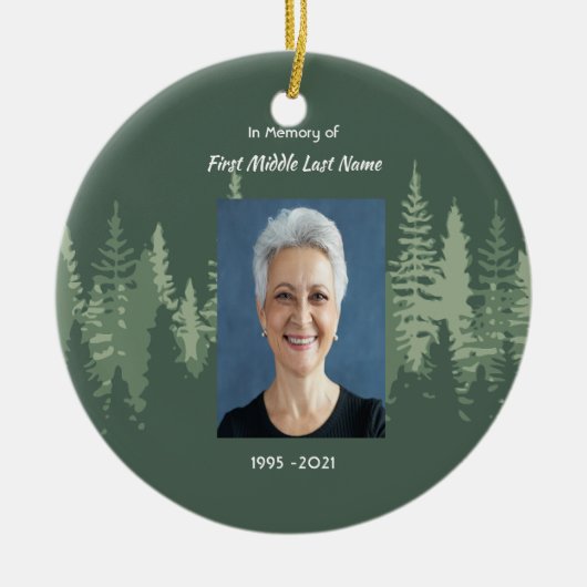 Christelijk Herdenkingsbos Bomen Keramisch Ornament (Voorkant)