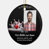 Christelijk herdenkingssouvenir bowling bal keramisch ornament (Links)