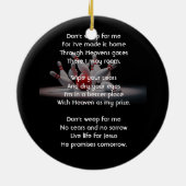Christelijk herdenkingssouvenir bowling bal keramisch ornament (Achterkant)