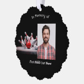Christelijk herdenkingssouvenir bowling bowler ornament kaart (Links)