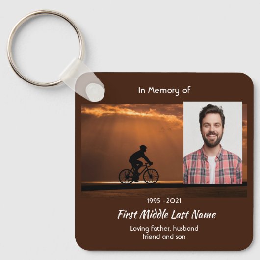 Christelijk herdenkingssouvenir fietsen fiets  sleutelhanger (Voorkant)