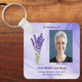 Christelijk herdenkingssouvenir lavendel tuinvlind sleutelhanger (Voorkant)