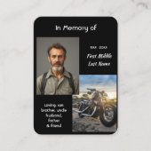 Christelijk herdenkingssouvenir motorfiets chopper visitekaartje (Voorkant)