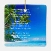 Christelijk herdenkingssouvenir Tropisch strand Ex Keramisch Ornament (Achterkant)
