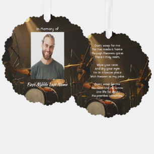 Christelijk herinneringsgeschenk drummer drums ban ornament kaart