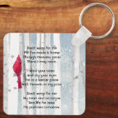 Christelijk herinneringsgeschenk Kardinaalvogel Sleutelhanger (Achterkant)