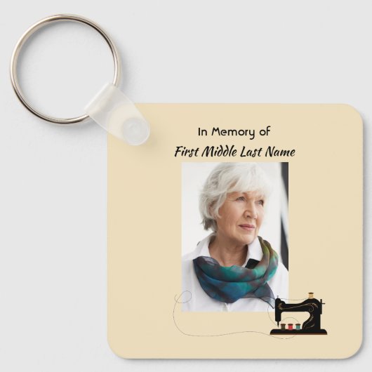 Christelijk herinneringsgeschenk naaister sleutelhanger (Voorkant)
