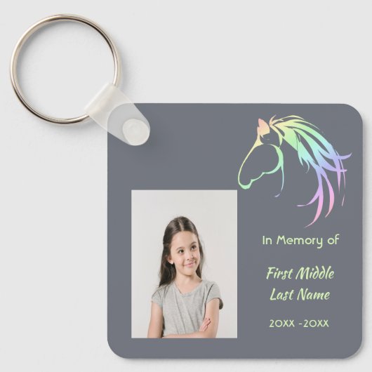 Christelijk herinneringsgeschenk Pastel Paard Kuns Sleutelhanger (Voorkant)