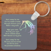 Christelijk herinneringsgeschenk Pastel Paard Kuns Sleutelhanger (Achterkant)