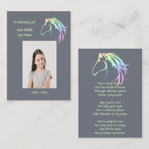 Christelijk herinneringsgeschenk Pastel Paard Kuns Visitekaartje