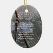 Christelijk Herinneringssouvenir Libelle Dauwdrupp Keramisch Ornament (Achterkant)
