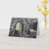 Christelijk herstel Lege Tomb Art Sympathie Kaart (Gele Bloem)