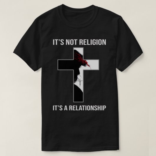 Christelijk Het is geen religie Het is een relatie T-shirt (Design voorkant)