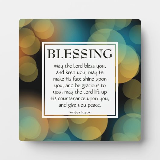 Christelijk HET LOPZWART U | Nummers 6:24-26 Fotoplaat (Voorkant)