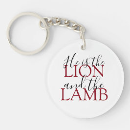 Christelijk hij is Lion en de Lamb White Sleutelhanger