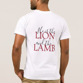 Christelijk hij is Lion en de Lamb White T-shirt (Achterkant)