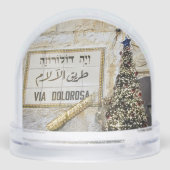 Christelijk Holy Land Site Snow Wereldbol Sneeuwbol (Achterkant)