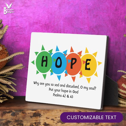 Christelijk HOOP IN GOD Suicide Prevention CUSTOOT Fotoplaat