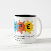 Christelijk HOOP IN GOD Suicide Prevention CUSTOOT Tweekleurige Koffiemok (Voorkant rechts)