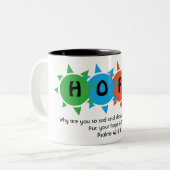 Christelijk HOOP IN GOD Suicide Prevention CUSTOOT Tweekleurige Koffiemok (Voorkant links)