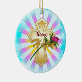 Christelijk Hope Roos Cross Keramisch Ornament (Rechts)