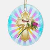 Christelijk Hope Roos Cross Keramisch Ornament (Links)