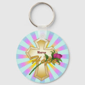 Christelijk Hope Roos Cross Sleutelhanger (Voorkant)