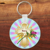 Christelijk Hope Roos Cross Sleutelhanger (Voorkant)