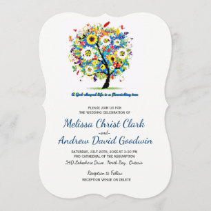 Christelijk huwelijk in godvorm met een bloeiende  kaart