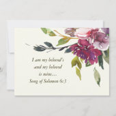 Christelijk huwelijk tussen Lavender Paarse Floral Kaart (Achterkant)