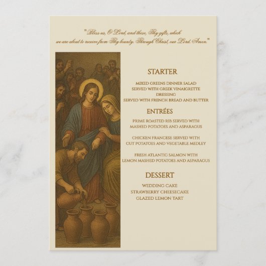 Christelijk huwelijksreceptie menu (Voorkant)