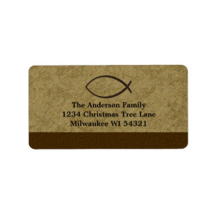 Christelijk Ichthys Fish Symbool Etiket