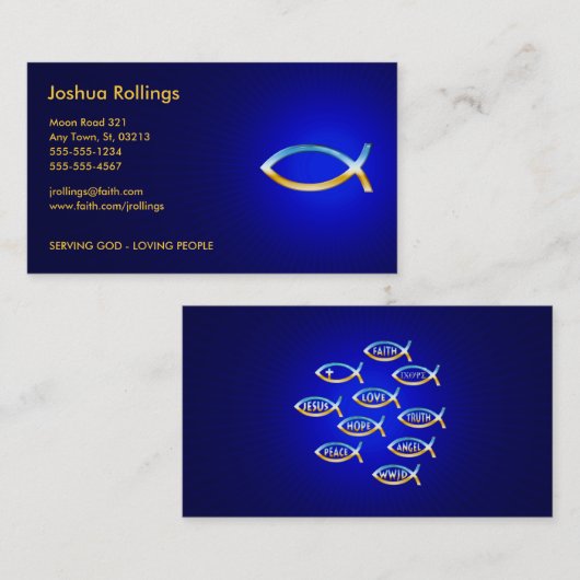 Christelijk | Ichtus-symbool Visitekaartje (Voorkant / Achterkant)
