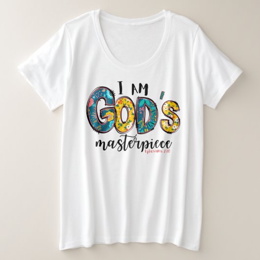 Christelijk ik ben Gods sterstuk Grote Maat T-shirt (Design voorkant)