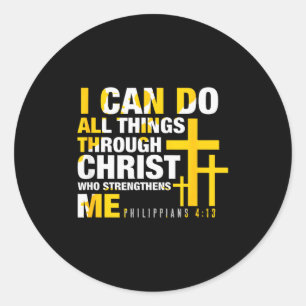 Christelijk - Ik kan alles doen door Christus Ronde Sticker