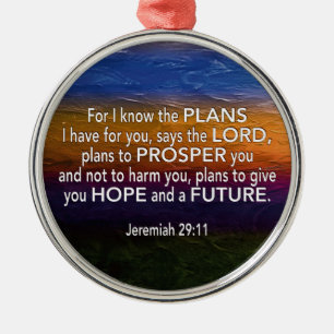 Christelijk   IK WEET DE PLANNEN   Jeremiah 29:11 Metalen Ornament