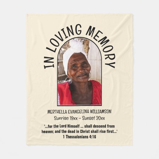 Christelijk IN LIEFDEVOLLE GEHEUGEN Foto Fleece Deken (Voorkant)