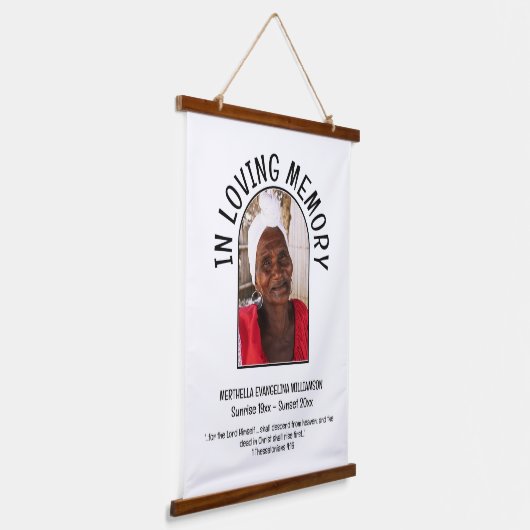 Christelijk IN LIEFDEVOLLE GEHEUGEN Foto Hangend Wandkleed (Gebogen)