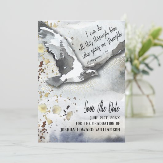 Christelijk Inspirerend Afstuderen sparen de Datum Save The Date (Staand voorkant)