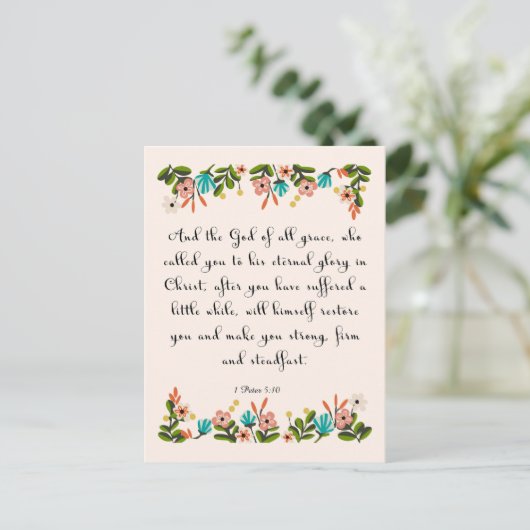 Christelijk inspirerend artikel - 1 Peter 5:10 Briefkaart (Staand voorkant)