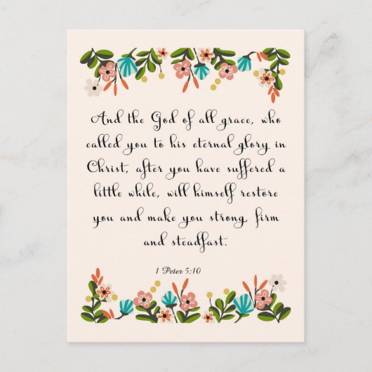 Christelijk inspirerend artikel - 1 Peter 5:10 Briefkaart (Voorkant)